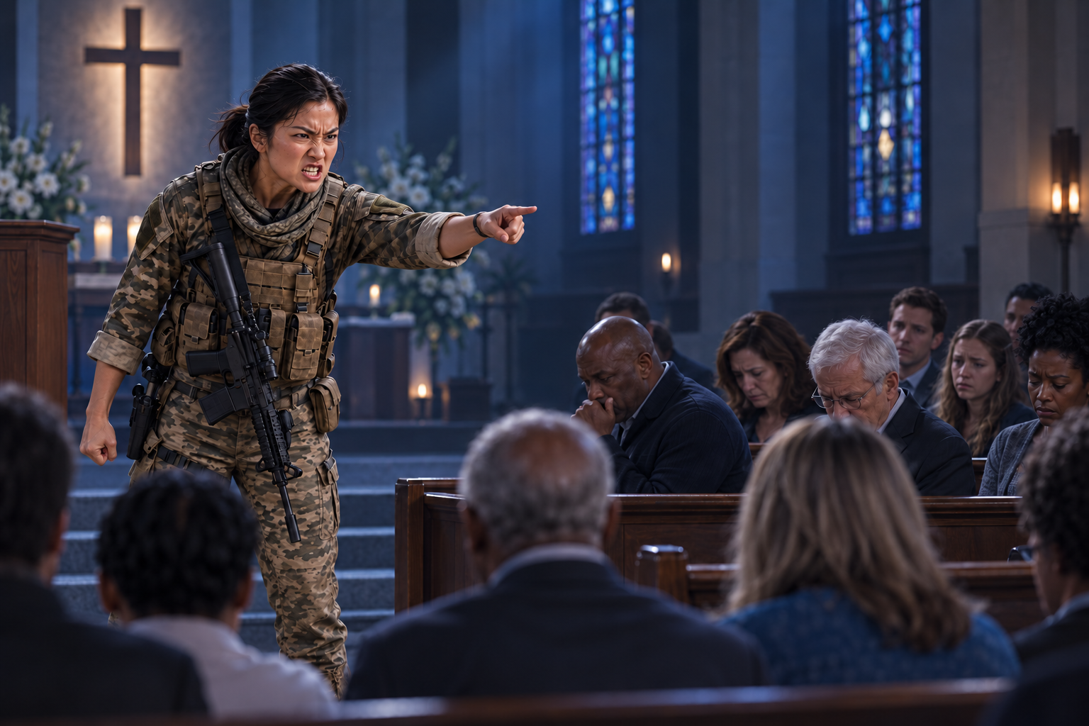 A prayer warrior speaking harshly toward a wounded church congregation